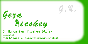 geza micskey business card